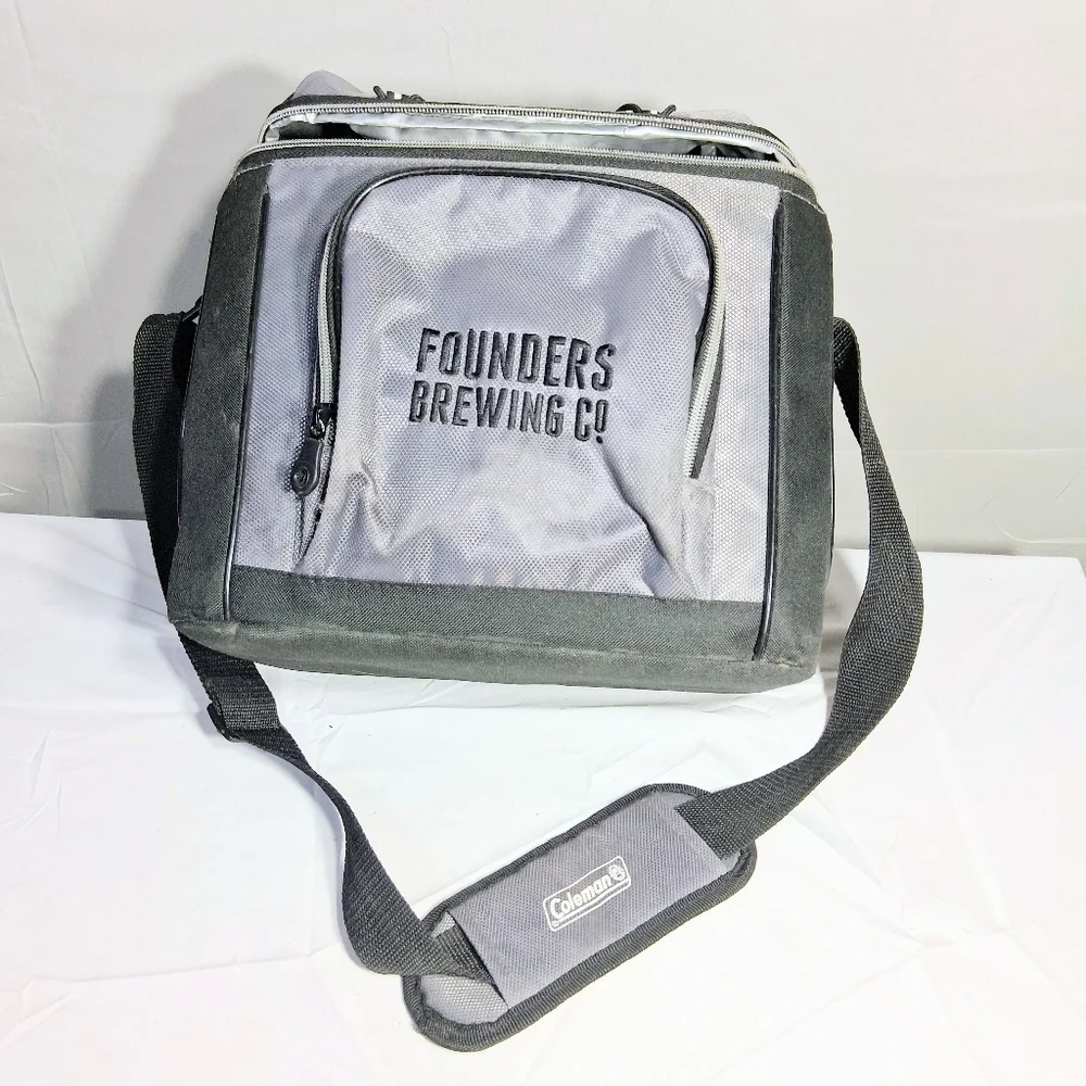 Coleman Soft Sided Removable Plastic Liner Founders Brewing Beverage Cooler